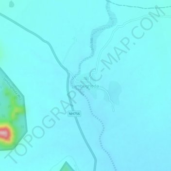 Jambughoda topographic map, elevation, terrain