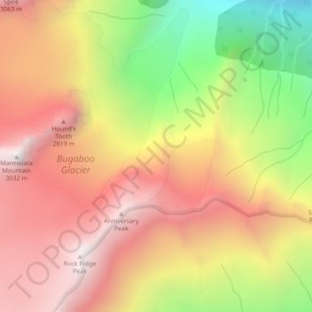 The Bugaboos topographic map, elevation, terrain