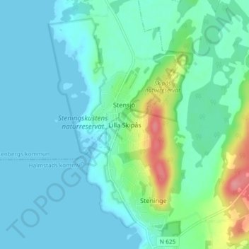 Lilla Skipås topographic map, elevation, terrain