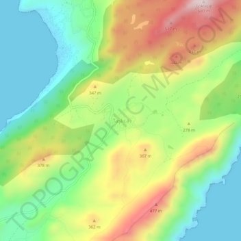 Taşlıca topographic map, elevation, terrain