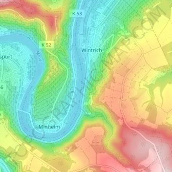 Geierslay topographic map, elevation, terrain