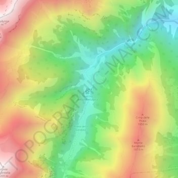 Foce topographic map, elevation, terrain