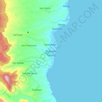 Bulusan topographic map, elevation, terrain
