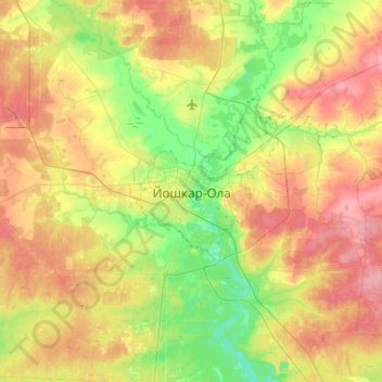 Йошкар-Ола topographic map, elevation, terrain