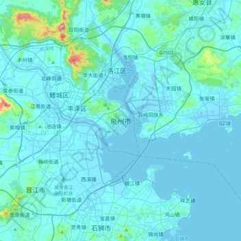 Quanzhou topographic map, elevation, terrain