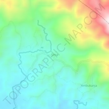 Sima topographic map, elevation, terrain