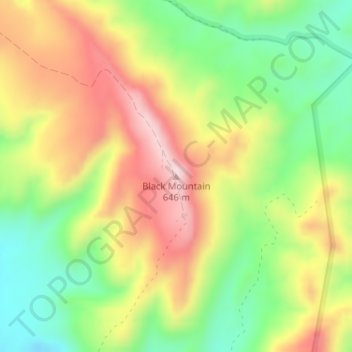 Black Mountain topographic map, elevation, terrain