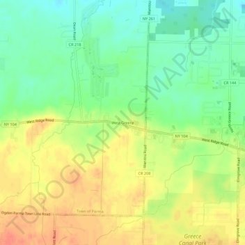 West Greece topographic map, elevation, terrain