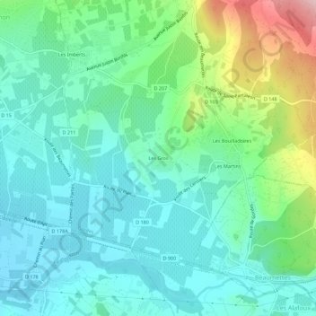 Les Gros topographic map, elevation, terrain