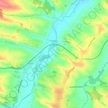 A l'Hermitage topographic map, elevation, terrain