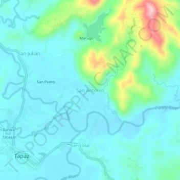 San Antonio topographic map, elevation, terrain