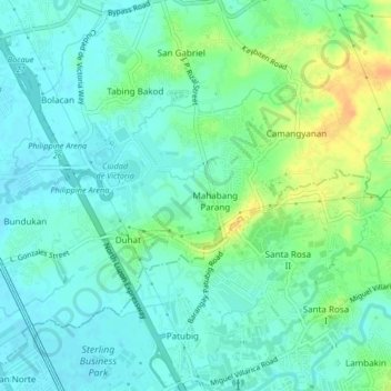 Mahabang Parang topographic map, elevation, terrain