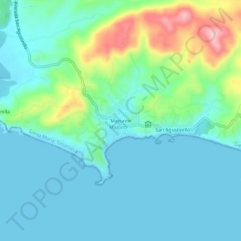 Mazunte topographic map, elevation, terrain