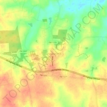 Chappell Hill topographic map, elevation, terrain