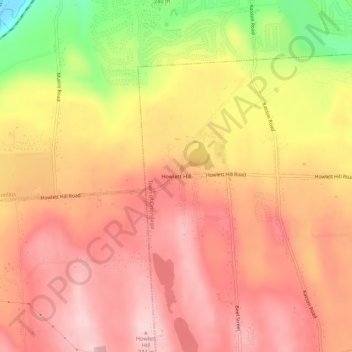 Howlett Hill topographic map, elevation, terrain