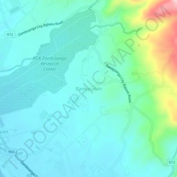 Pamucutan topographic map, elevation, terrain