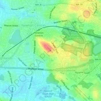 Institution Hill topographic map, elevation, terrain