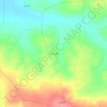 Asango topographic map, elevation, terrain