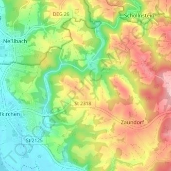 Oitzet topographic map, elevation, terrain