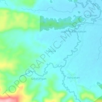 Sibunot topographic map, elevation, terrain