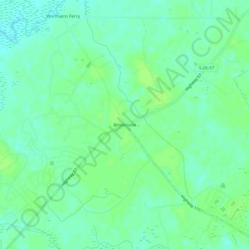 Brooksville topographic map, elevation, terrain