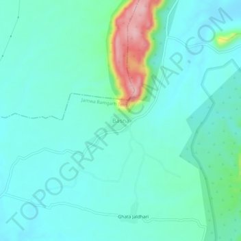 Basna topographic map, elevation, terrain
