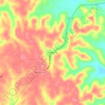 Goodspring topographic map, elevation, terrain