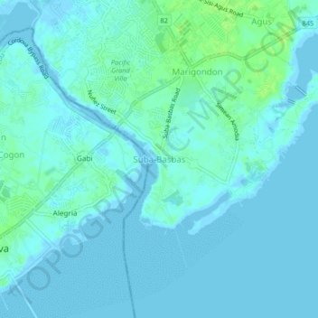 Suba-Basbas topographic map, elevation, terrain