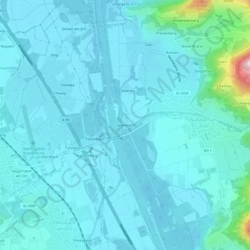 Tiefenbach topographic map, elevation, terrain