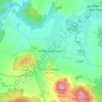 Großhennersdorf topographic map, elevation, terrain