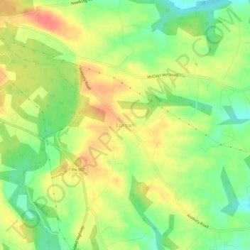 Lurgan topographic map, elevation, terrain