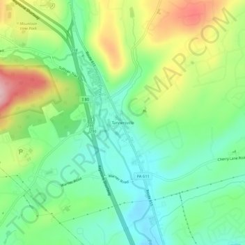 Tannersville topographic map, elevation, terrain