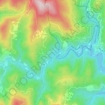 La Devèze topographic map, elevation, terrain