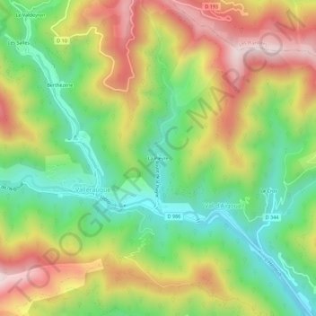 La Pieyre topographic map, elevation, terrain