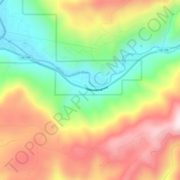 Darlingtonia topographic map, elevation, terrain