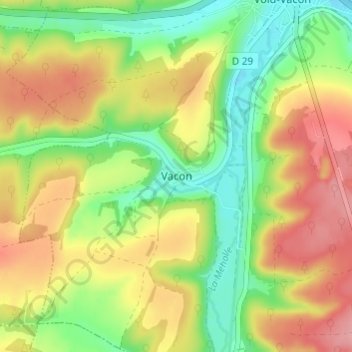 Vacon topographic map, elevation, terrain