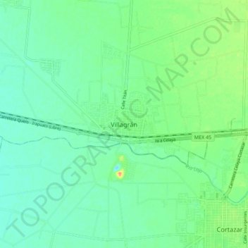 Villagrán topographic map, elevation, terrain