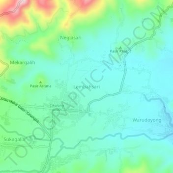 Lembahsari topographic map, elevation, terrain