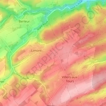 Hestreux topographic map, elevation, terrain