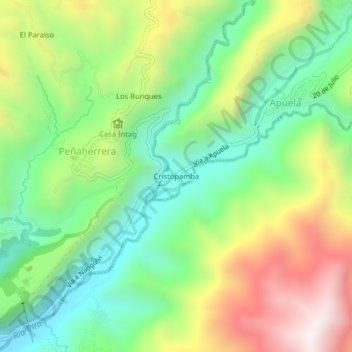 Cristopamba topographic map, elevation, terrain