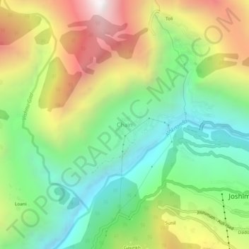 Chain topographic map, elevation, terrain