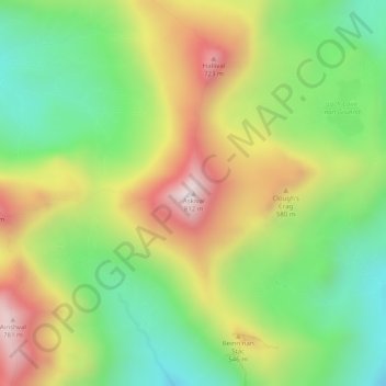 Askival topographic map, elevation, terrain