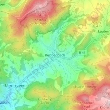 Reichenbach topographic map, elevation, terrain