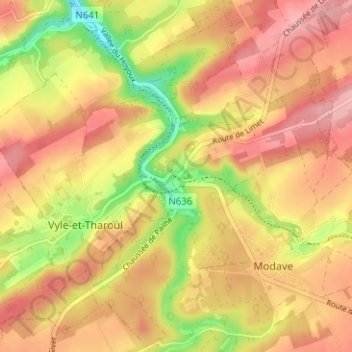 Pont de Bonne topographic map, elevation, terrain