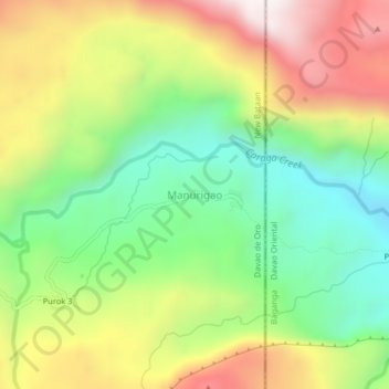 Manurigao topographic map, elevation, terrain