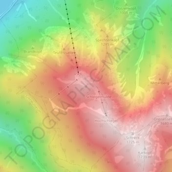 Predigtstuhl topographic map, elevation, terrain