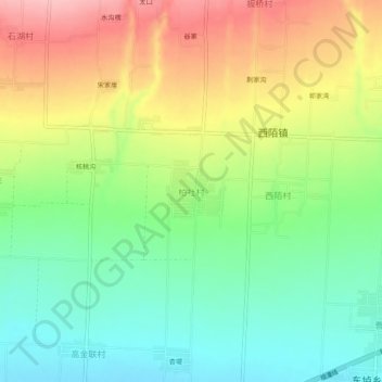 柏社村 topographic map, elevation, terrain