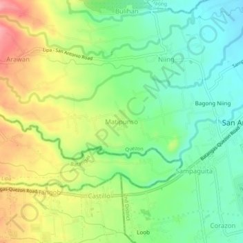 Matipunso topographic map, elevation, terrain