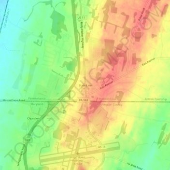 State Line topographic map, elevation, terrain