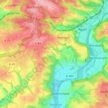 Heiden topographic map, elevation, terrain